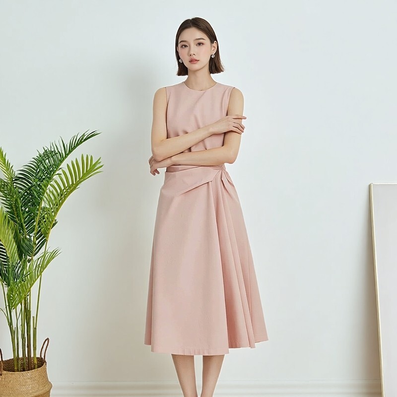 Langyuzi Sleeveless Chic Design French-Style Dress for Women 2025 Summer New High-End Slimming Dress