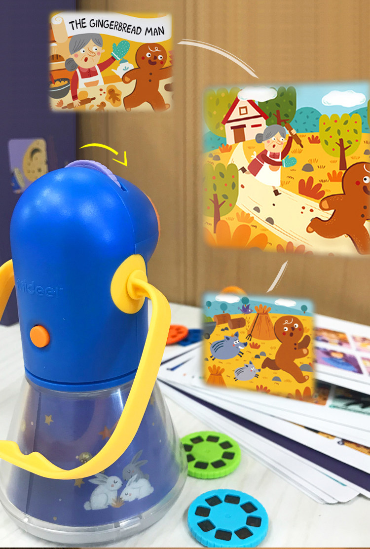 Игрушка с освещением mideer弥鹿儿童多功能故事投影仪睡前故事手电筒发光玩具小夜灯