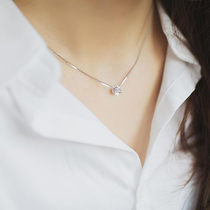  Tang Yan the same 925 sterling silver necklace female 2021 new simple all-match light luxury niche flash diamond clavicle chain ins