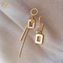 Asymmetric earrings 2021 New Tide temperament earrings female summer sterling silver senior sense light luxury niche design earrings