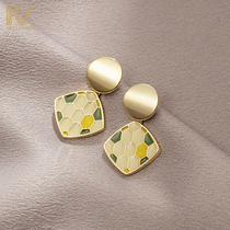 French earrings 2021 New Tide colored glazed earrings female senior light luxury niche design sense temperament earrings