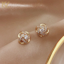 Clover earrings 2021 New Tide niche design advanced sense light luxury earrings female sterling silver simple temperament earrings