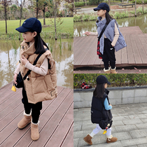 Children's Down Cotton Vest Winter 2021 for Boys and Girls Thickened Cotton Vest Wearing Korean Baby Warm Vest