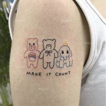 West Street Girl Bear tattoo stickers Tattoo stickers Non-reflective Bear Gummy tattoo stickers Net Red tattoo stickers