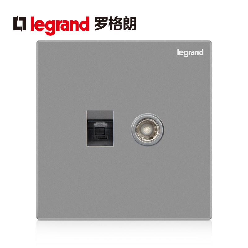 Roger Lang switch socket panel comfort deep sand silver computer TV network route cable TV plug 86 Type