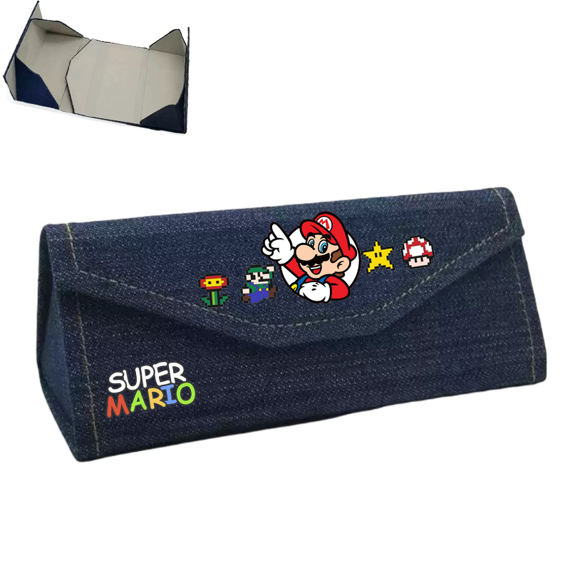 Anime Super Mario Glasses Case Sunglasses Case Storage Box Portable Folding Glasses Case