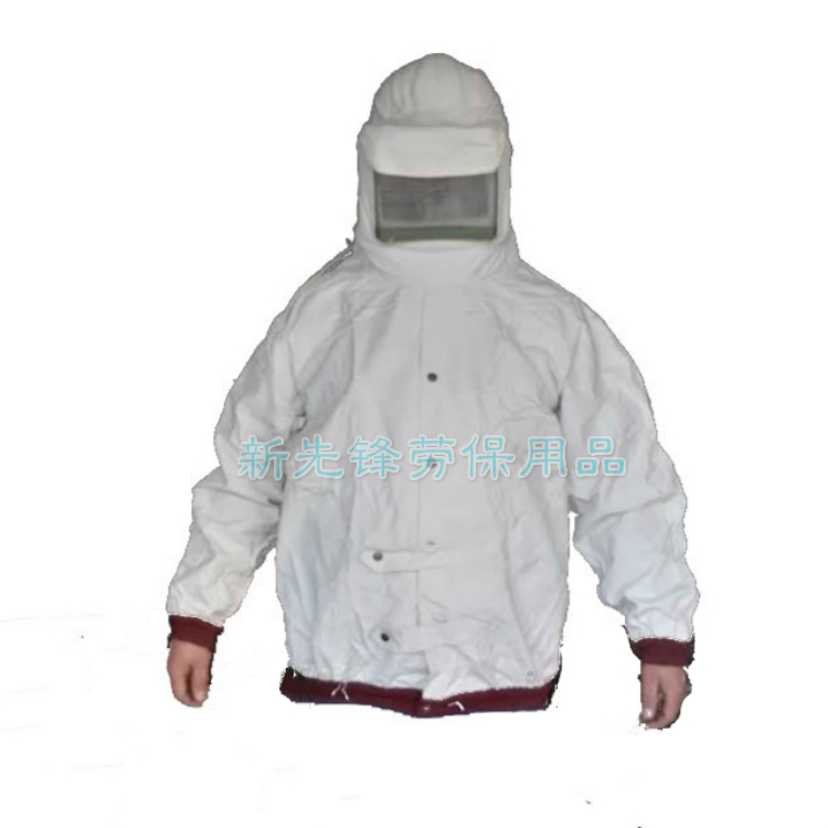 New shield with glass mask canvas sandblasting suit anti-sand dust acid-base oil protective clothing