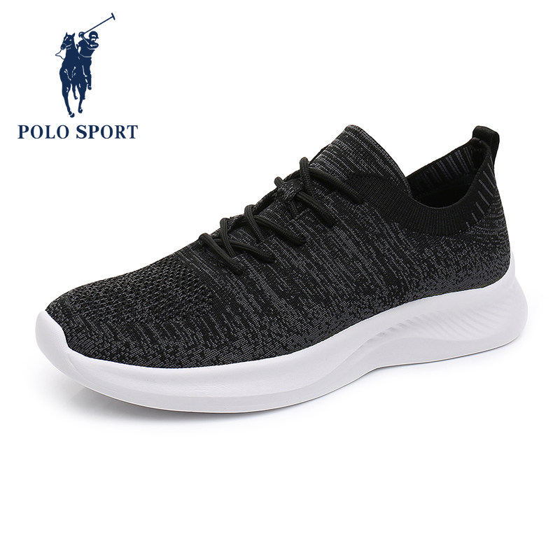 Polo Sport official flagship store sports casual shoes men's spring and autumn breathable coconut shoes black running shoes shoes