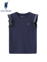polo sport girls t-shirt sleeves hide green minimal fashion official flagship store collar spring and summer childrens clothing