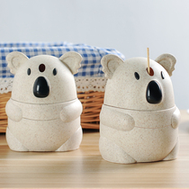 Several Jane cartoon toothpick tube hand pressure automatic creative household toothpick box Living room simple cute toothpick pot portable