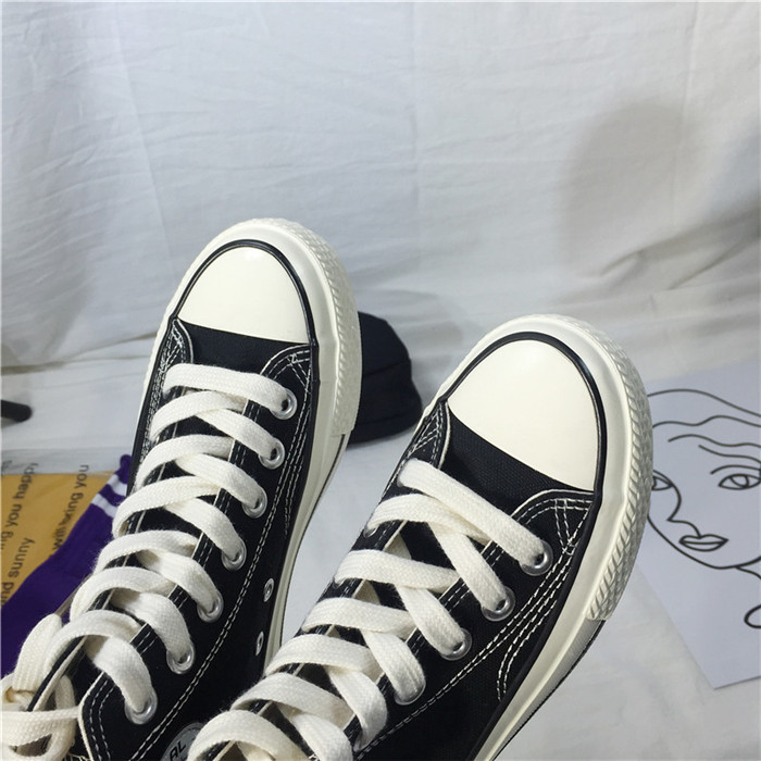 Qiao Chi chính hãng offwhite tiêu chuẩn màu đen Giày đế bệt Samsung 1970S uzzlang Ming Shi Wei Wei giày vải cao cấp nữ giầy cổ cao nữ
