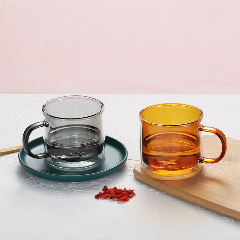 Heat-resistant double-layer glass mug trend drinking water cup Household tea cup Creative personality coffee cup