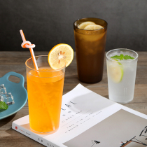 PC acrylic plastic transparent water cup frosted tea water mug with hand Restaurant mouth cup milk tea Beer cup