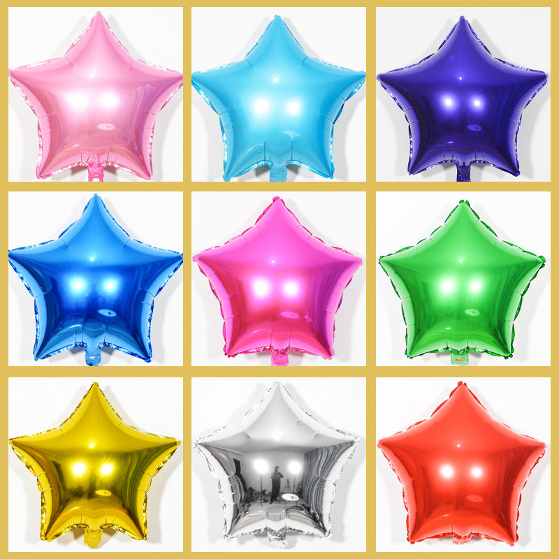 18 Inch Pentagonal Star Shaped Aluminum Film Balloon Aluminum Foil Wedding Decorated Birthday Party Celebration Wedding Scene Arrangement Supplies