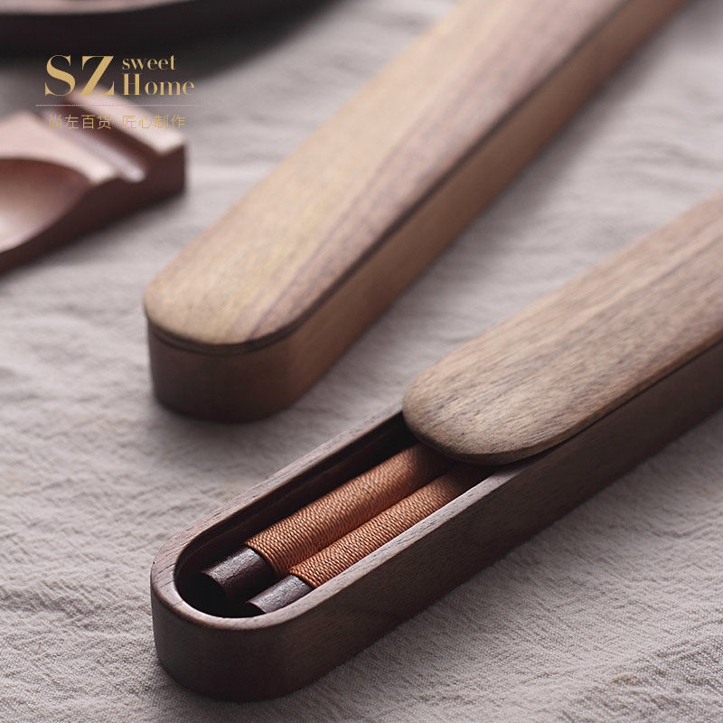 Internet celebrity portable chopsticks personalized creative chopsticks single pack log chopsticks student tableware solid wood travel chopsticks red sandalwood chopsticks
