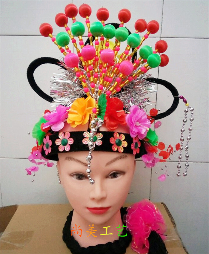 Opera drama New Seedlings Song Headwear Dance-Accessories Pineal Crown Shoots Song Heads Flowers With Braid Flowers Crown Supplies