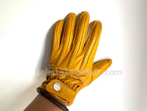 Spot Harley Motorcycle Sheepskin Spring and Autumn Punch All Finger Retro Touch Screen Yellow Gloves Indian VESPA