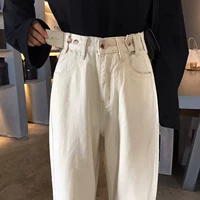 Mùa xuân 2019 phiên bản Hàn Quốc mới của quần jeans cạp cao 9 điểm cạp cao quần ống đứng quần nữ ống rộng quần nữ sinh viên - Quần jean thời trang công sở nữ