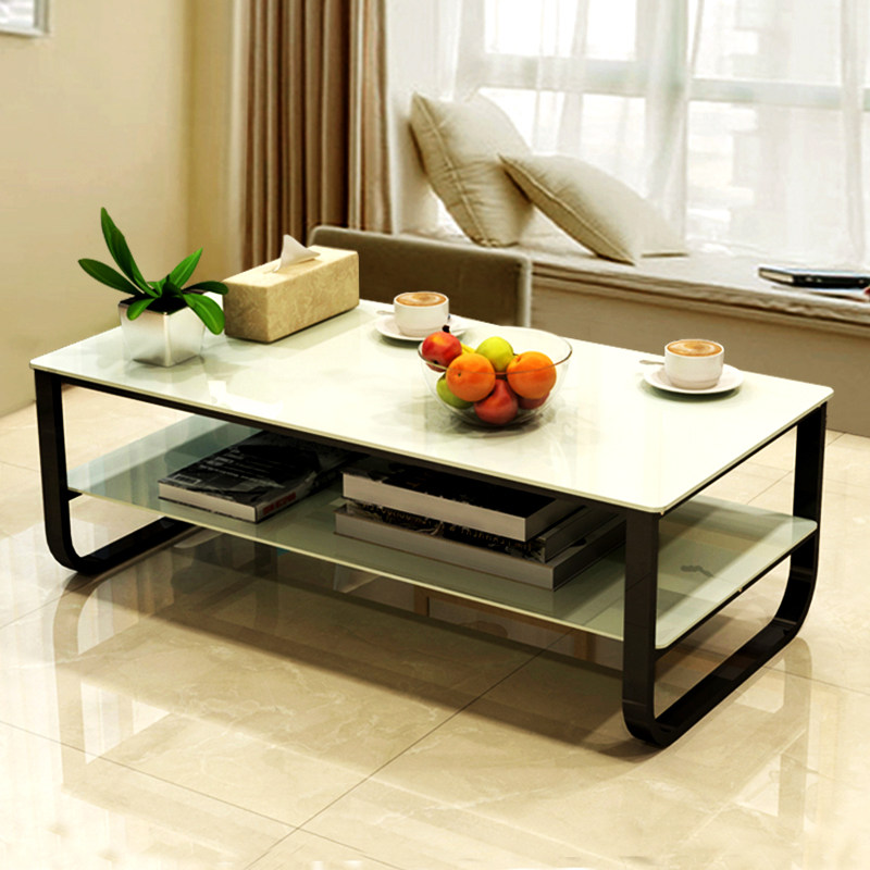 Multi Function Tea Table Simple Modern Toughened Glass Solid Wood Living Room Size Unit Assembly Table Mini Personality Mini