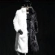 Mùa thu và mùa đông giả lông cáo GD Zhilong với con quỷ màu đen và trắng khâu cộng với áo khoác lông bằng da dài áo jacket nam