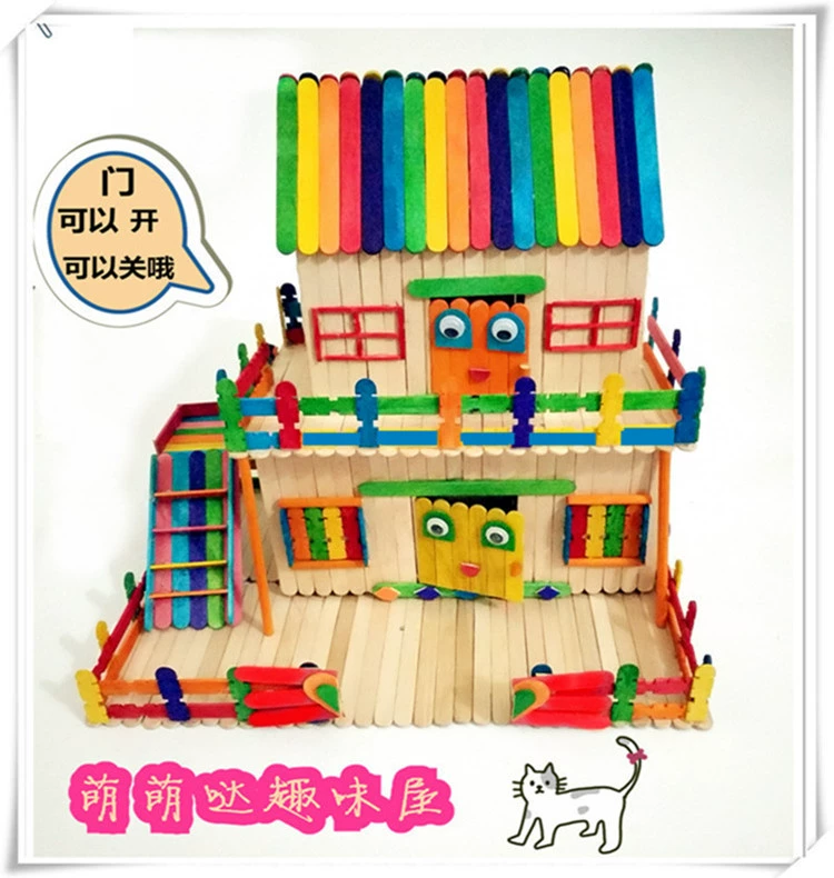 Kem que nóng tự làm trẻ em handmade mô hình nhà làm việc mẫu giáo câu đố gói vật liệu sáng tạo
