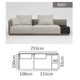 Vải Ý xuống sofa đường thẳng một hình ba người bốn người kết hợp Sofa phòng khách Bắc Âu - Ghế sô pha