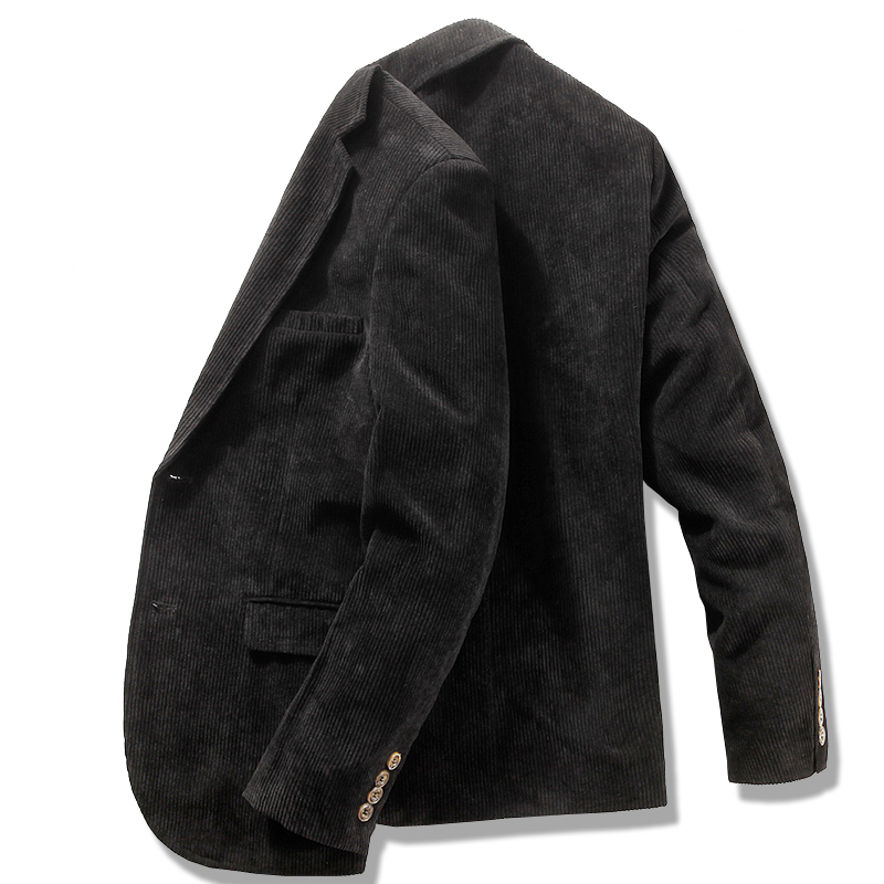 Spring and Autumn Corduroy Blazer for Men, Pure Cotton Business Casual Suit Jacket, Men's Retro Corduroy Single-Breasted Top