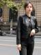 Small leather jacket for women Haining short motorcycle spring and autumn 2025 new autumn and winter stand-up collar cotton thick pu leather jacket