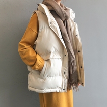 Korean version of short down cotton waistcoat women 2021 new spring and autumn sleeveless vest padded loose horse clip coat women