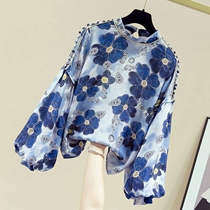 Broken Flowers Snow-spinning Shirts Womens Autumn Design Sensation 2021 New Yangqi Fashion Round Collar Lining Easy to Lean Blouse