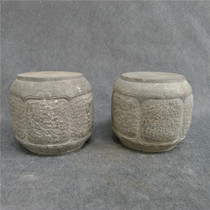 Bluestone stone drum stone carving paperweight stone lion inkstone auspicious beast Pixiu water-absorbing beast teahouse living room tea banquet desk decoration