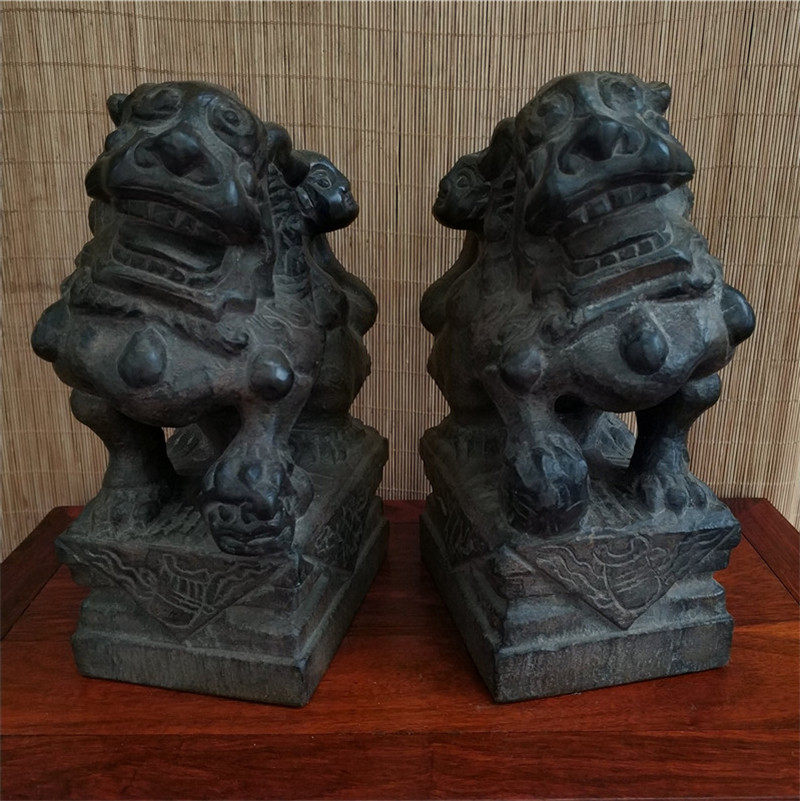Watch Door Stone Lions Stone Mound Stone Mound Stone Mound Sculpture of the Town Paper Ink Stone ink Ink Beast lebeasts Beast Tea House Tea House Living-room Tea Mat house Pendulum Pieces