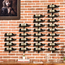 Bar wrought iron wall wine bottle rack Household wall-mounted wine rack bar bar wall creative wine cabinet ornaments