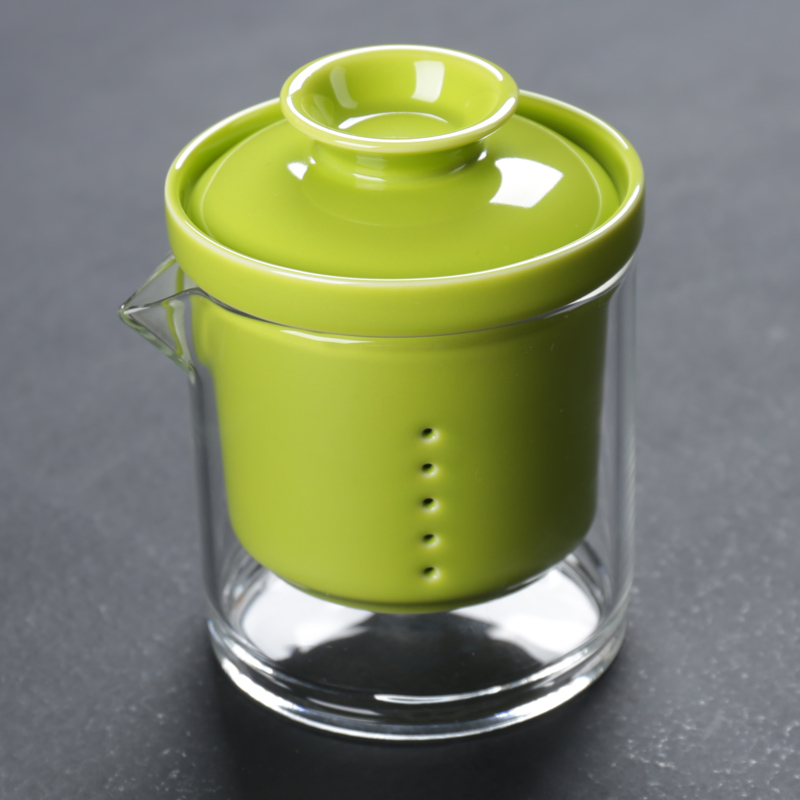 Travel tea set portable package crack cup mini glass teapot teacup kung fu tea set ceramic a pot of two cups of three