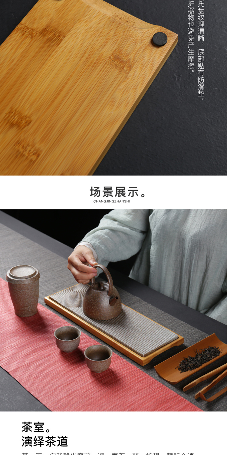 Poly real (sheng Japanese dry landscape and tea table contracted household kung fu tea set zen ceramic dry terms tray box