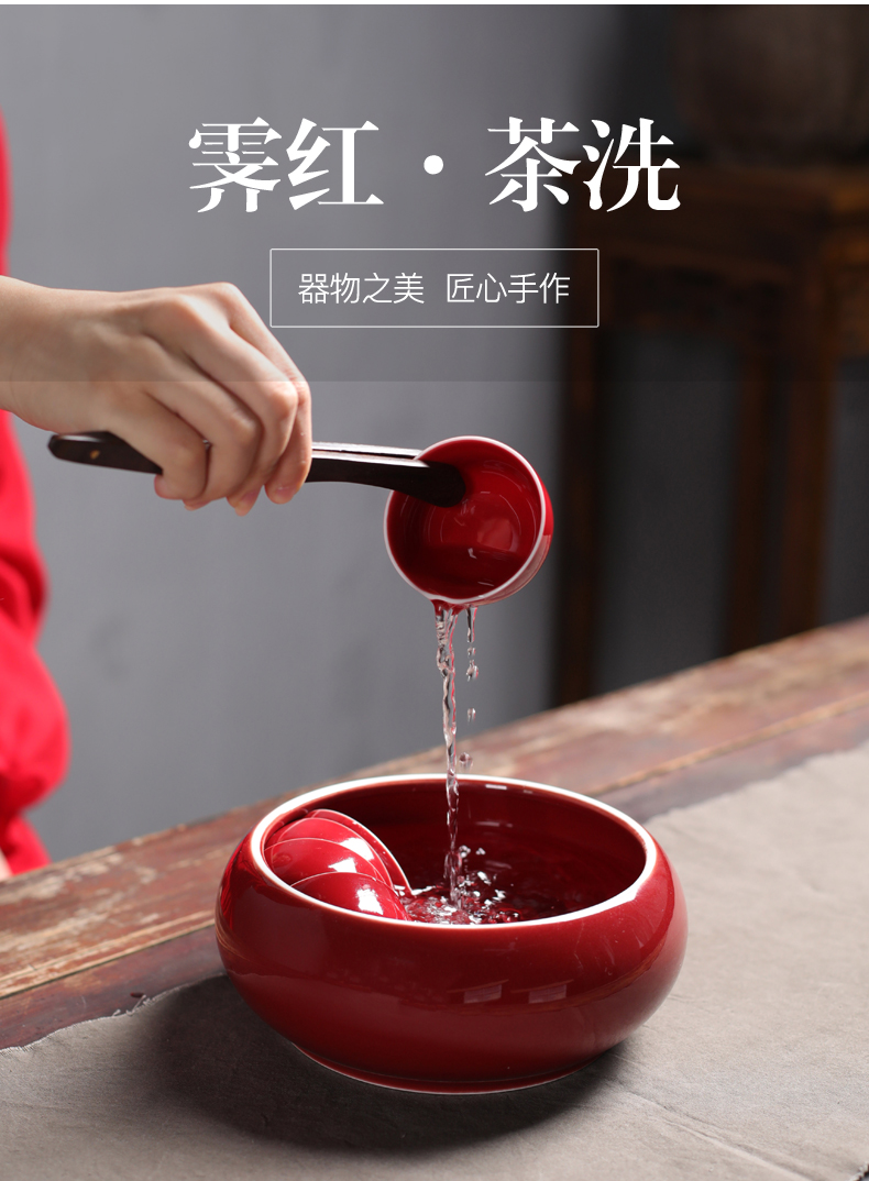 Poly real (sheng kung fu tea set ji red large tea to wash to the ceramic water fittings of hydroponic flower pot for wash bowl of water jar tea cups