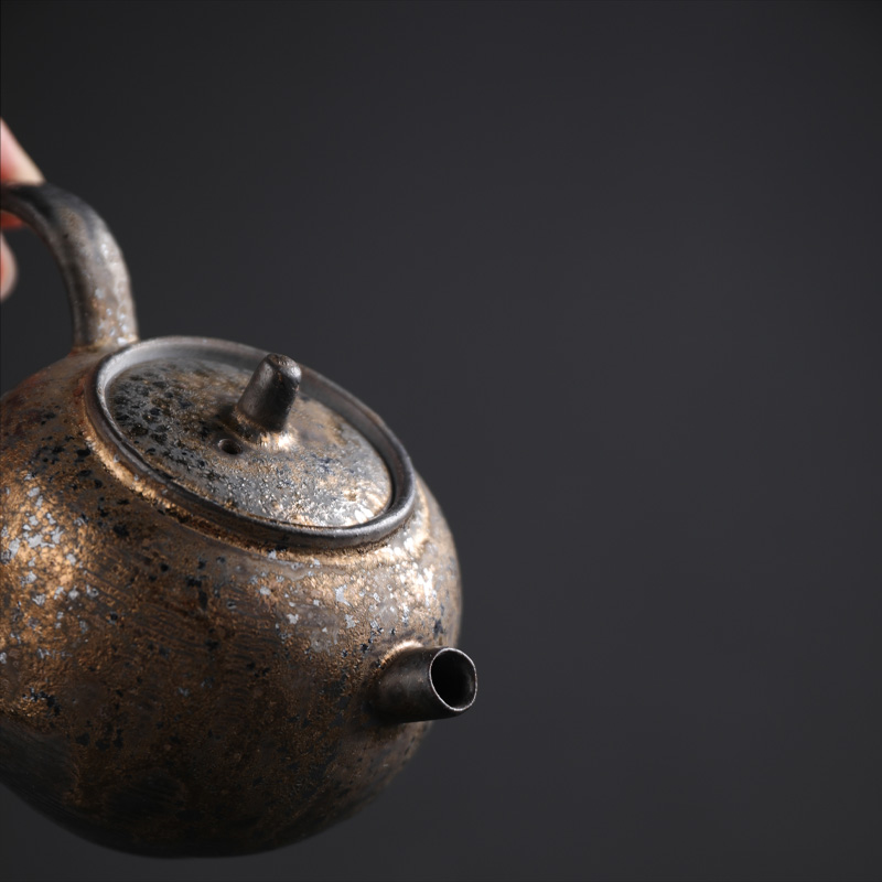 Poly real (sheng gold ceramic glaze iron teapot glazed pottery pot kung fu tea pot teapot Japanese girder single pot of tea