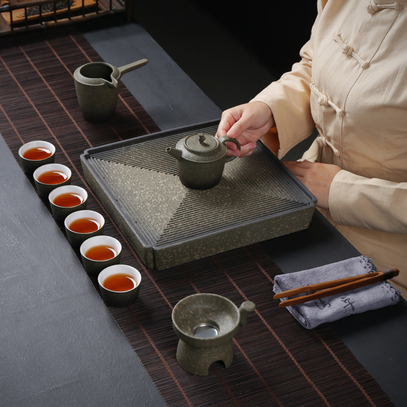 Poly real (sheng travel tea set suit portable household contracted Chinese kung fu tea tea gift box sitting room sets tea tray