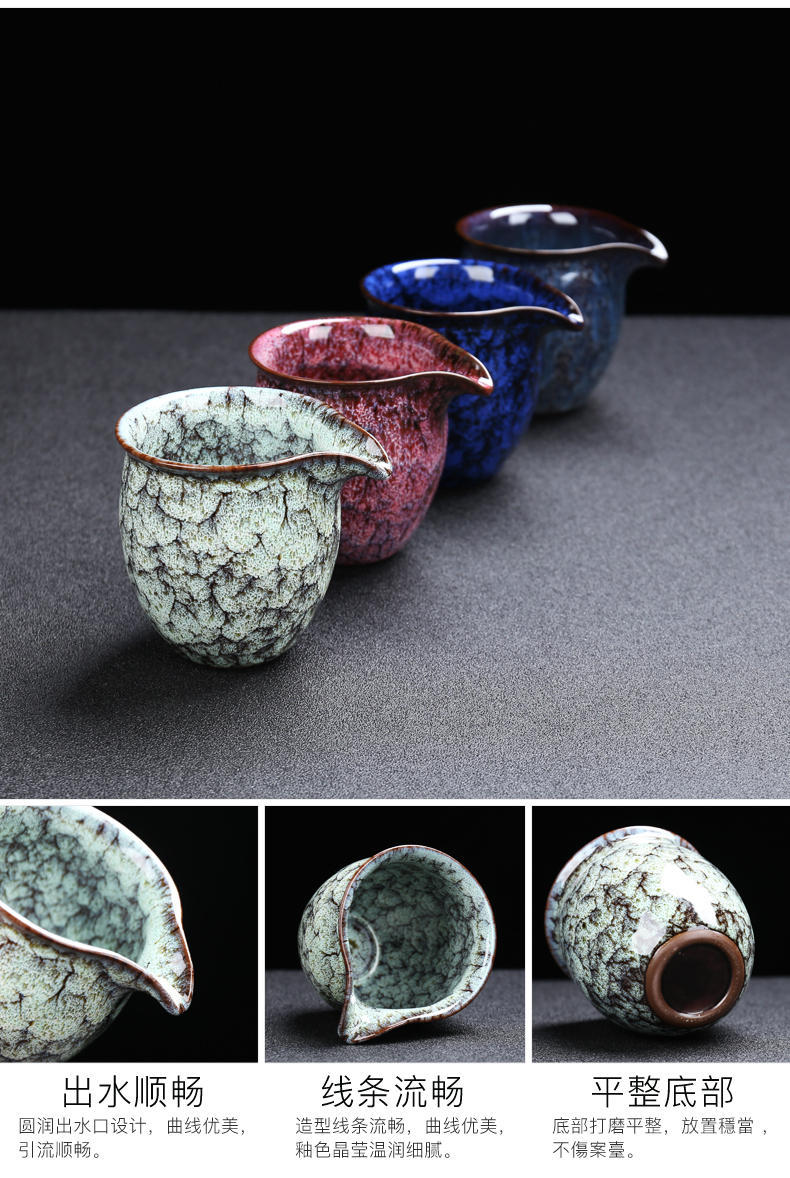 Variable kung fu tea set suit household temmoku TuHao glaze to build the lamps of a whole set of ceramic tea cup lid bowl masterpieces