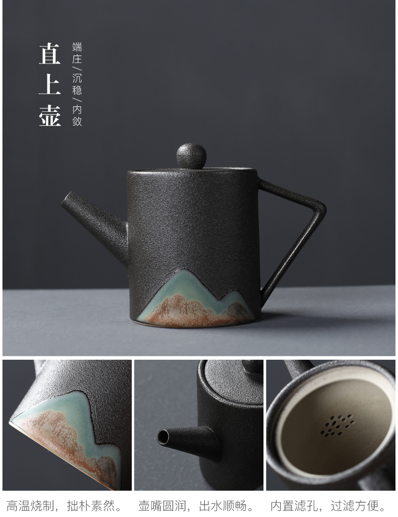 Poly real (sheng | Japanese kung fu tea set household zen ceramic teapot household contracted tea gift box girder pot