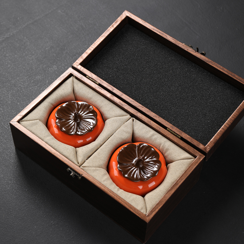 Persimmon tea as cans ceramic large mini household creative seal storage POTS furnishing articles all the best gift box package