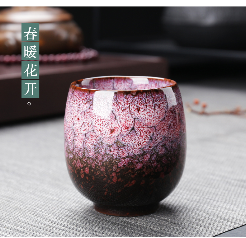 Poly real (sheng up kung fu tea cups of household ceramic sample tea cup temmoku built light tea master cup single cup size