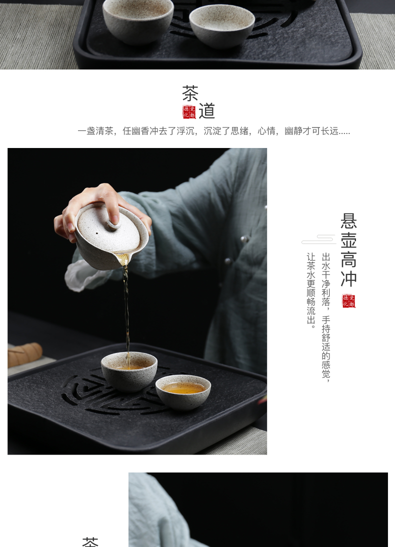 Travel together, super black pottery tea contracted is suing the home portable package crack cup a pot of two cups of kung fu tea set