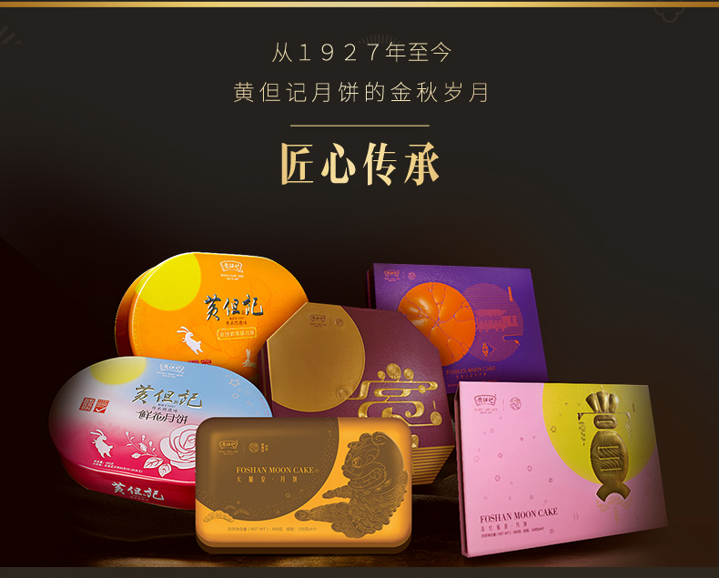 非遗传承 黄但记 火腿皇月饼 广式月饼礼盒 100g*6枚 图10