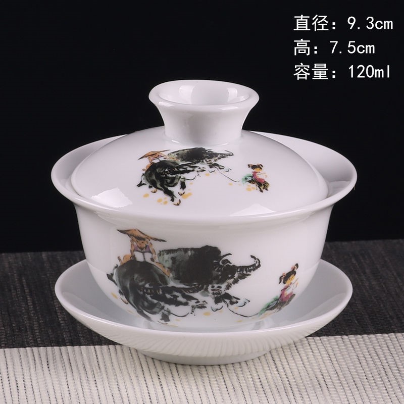 The kitchen trumpet three to enhance buying a 】 【 tureen white porcelain blue and white porcelain tea set a complete set of ceramic tea cups