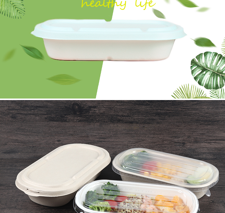 Hộp bột giấy trắng mới hộp xanh lấy ra bao bì hộp ăn trưa hộp salad trái cây hộp sushi hộp cơm trưa xanh - Hộp cơm điện sưởi ấm cặp lồng cơm cắm điện