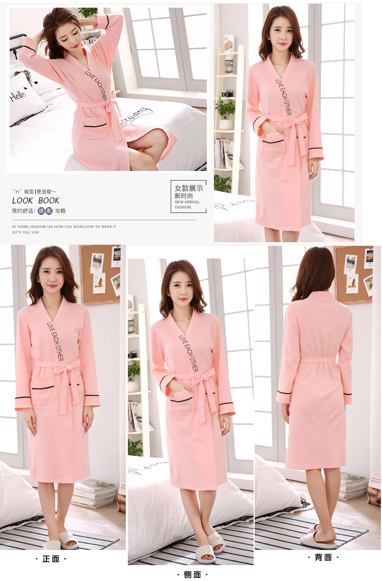 Áo ngủ nữ cotton dài phần mùa xuân và mùa thu áo choàng dài tay dễ thương lady gợi cảm phong cách Nhật Bản áo choàng cotton nhà shop đồ ngủ