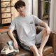 Bộ đồ ngủ mùa hè mens bông quần short ngắn tay mỏng giản dị mùa hè mùa hè cotton mens cỡ lớn quần áo nhà thiết.