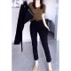 Pear-shaped body black cigarette pants for women new spring high-waist pencil pants large size stretch nine-point foot pants