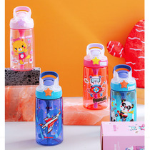 Kumamoto Flying Little White Bear Riding Panda Rocket Man Flower Flower Bear Girl Plastic Cup Straw Cover Cup Body